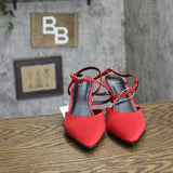 A New Day Womens Rosemary Heels Satin 94646853 Red 6M