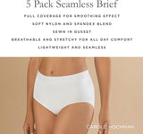 Carole Hochman Silky Soft Full Coverage Panties 5 Pack True Navy / Powder Pink S