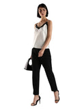 Calvin Klein Womens Ponte Cropped Straight Pants 44B690G Black L