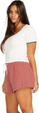 Volcom Womens Lived in Lounge Fleece Sweat Shorts Rosewood Pink XL