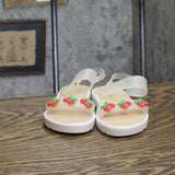 Bebe Toddler Cherry Cute and Comfortable Summer Sandals White 11T / 12T