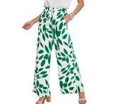 Cupshe Tropical Leaf Print Drawstring Swim Cover Up Pants Dark Green / White L