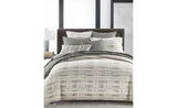 Hotel Collection Broken Stripe 3-Piece. Duvet Cover Set Granite Gray Full/Queen