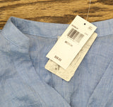 J Valdi Womens Big Shirt Button-Front Cover Up 57595JV Chambray Blue M