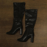 Madden Girl Womens Faux Leather Knee High Block Heel Wise Boot Black Paris 6M