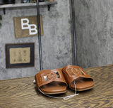 A New Day Womens Deidra Slide Sandals 92611841 Cognac Brown 8M