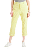 Style & Co. Womens Curvy Cuffed Capri Jeans Distressed Sunbeam Yellow 16