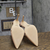 AAJ By Aminah Yvonne Ankle Strap Pointed-Toe Stiletto Heels Tan Brown 8.5M