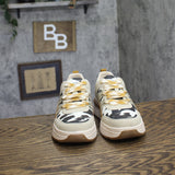 Blowfish Malibu Platform Sneaker with Chunky Sole Tan / Gold Multi Suede 6.0 M