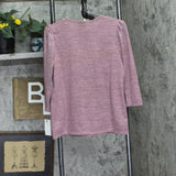 Ny Collection Womens Petite Space Dyed Studded Top PHAU0101 Mauve Pink PM