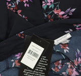Avenue Womens Button Front Roll Tab Plus Size Print Shirt Black Floral 22W / 24W
