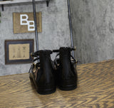 INC International Concepts Womens Valan Triple-Strapped Flats Black Patent 9.5M