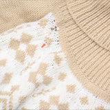 Tommy Hilfiger Frosted Yoke Turtleneck Sweater Fawn Brown / Ivory L