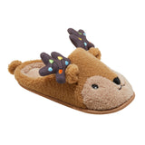 Wondershop Kids Boys Girls Holiday Light up Reindeer Slippers Brown L (4-5)