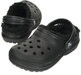 Crocs Kids Unisex Classic Lined Slippers Clog 203506-060 Black / Black 9T