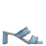 Schutz Womens Amely Mid Block Sandals Azul / Summer Blue Jeans 9.5B