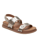 Earth Womens Strappy Ferne Casual Flat Sandals ETFERNE Gold Leather 9M