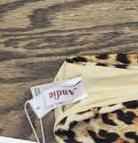 Andie Womens The Bonita Bikini Padded Swim Top AT332 Leopard Brown Multi S