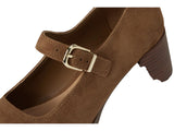 Steve Madden Womens Suede Lisbon Block Heel Loafers LISB02S1 Chesnut Brown 9M