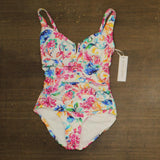 Anne Cole Women’s V-Wire One Piece Swimsuit Watercolor Paisley White Multi 8