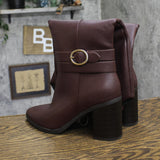 A New Day Womens Rhonda Under Knee Heeled Boots Block Heel Burgundy Red 10M