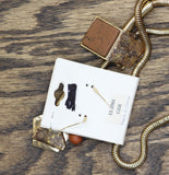 Viola Statement Lariat Necklace & Dangle Earring Set Gold / Brown