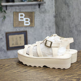 Bearpaw High Seas Platform Strappy Buckle Open Toe Sandals Bone Off White 8M