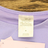 Wild Fable Wome's Ruffle Detail Ribbed Short Sleeve Cropped Rashguard PID-604411