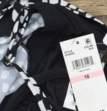 Island Escape Capetown Underwire Tankini Swim Top N760658 Black / White 10