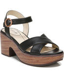 Lifestride Womens Peachy Ankle Strap Heels Sandals Shoes H9204S1 Black 8M