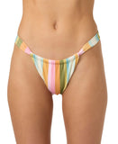 O'Neill Low Tide Solimar Striped Bikini Bottoms Swim Multi Ivory Off White M