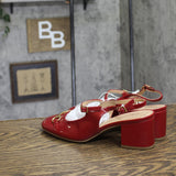 A New Day Womens Lucky Square Toe Mary Jane Heels Block 94305220 Red 7.5M