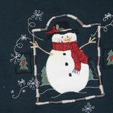 Top Stitch Womens Vintage Snowman Fleece Sweatshirt Green See Measurements
