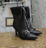 A New Day Womens Mickey Point Toe Moto Ankle Boots 90974111 Black 6M