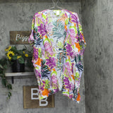Anne Cole Tropical Tie-Front Kaftan Swimsuit Cover Up Woven Mod Tropical M
