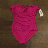 DKNY Tummy Control One Piece Swimsuit Wildberry Pink Purple M