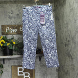 Gloria Vanderbilt Pull On High Rise Straight Leg Capri Polynesian Nights Blue 6