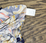 Studio by JPR Leg Scoop Neck Keyhole Self Tie Faux Wrap Cropped Jumpsuit Blue S