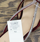 A New Day Crushed Velvet Gwen Rhinestone Bow Kitten Heels Burgundy Red 7.5M