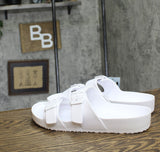 Shade & Shore Womens Neida EVA Two Band Footbed Slide Sandals 86509395 White 11M