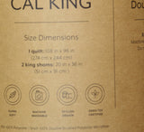 Noble Linens 3-Piece Set with Floral Stitching Latte Brown King / Cal King