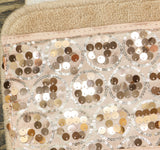 Popular Bath Sequin Skid Resistant Mat Rug Rectangle Blush Pink Brown 21x32