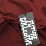 Future Collective Womens Holiday Flowy Satin Midi Skirt 92248804 Burgundy Red XS