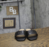 Lauren Ralph Lauren Womens Everley Calfskin Slide Sandals 802959142001 Black 6M