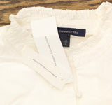 French Connection Womens Cotton Puffed-Sleeve Mini Dress 71SFG White L