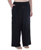 Raviya Womens Plus Size High Rise Pull-On Cover Up Cargo Pants 76748X Black 2X
