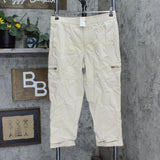 Lemon Way Womens Stretch Utility Twill Cargo Crop Pant 648456 Taupe Brown 12