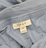 Style & Co Womens Petite Utility Bungee-Hem Capri Pants Seashell Blue 14P