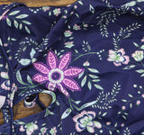 Cupshe Womens Floral Flutter Strap Standard One Piece Swimsuit Navy Blue S