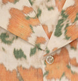 Sefr Sleeve Button Down Collar Floral Beach Camp Shirt Illusion Orange Multi S